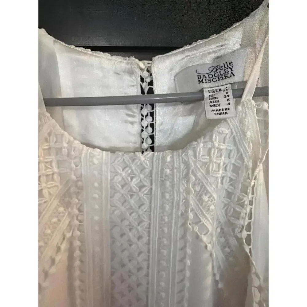 Belle Badgley Mischka White Embroidered Maxi Dress - Picture 2 of 3